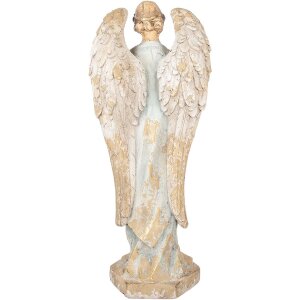 Clayre & Eef 5MG0082 Decoratie Engel 28x20x70 cm Beige/Grijs