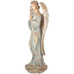 Clayre & Eef 5MG0082 Decoratie Engel 28x20x70 cm Beige/Grijs