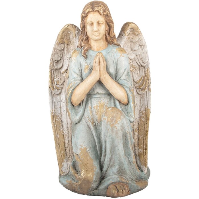 Clayre & Eef Decoratie Engel 34x36x55 cm Beige-Blauw