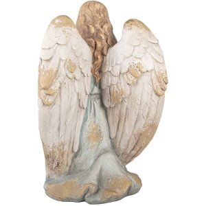 Clayre & Eef Decoratie Engel 34x36x55 cm Beige-Blauw