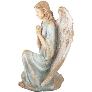 Clayre & Eef Decoratie Engel 34x36x55 cm Beige-Blauw