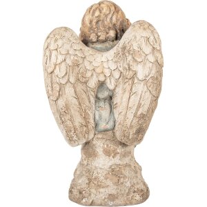 Clayre & Eef Decoratie Engel 32x23x56 cm Beige Grijs