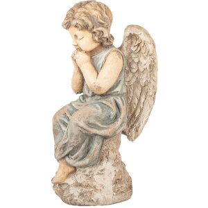 Clayre & Eef Decoratie Engel 32x23x56 cm Beige Grijs