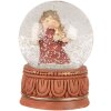 Clayre & Eef Sneeuwbol Engel Rood Bruin 5x7 cm