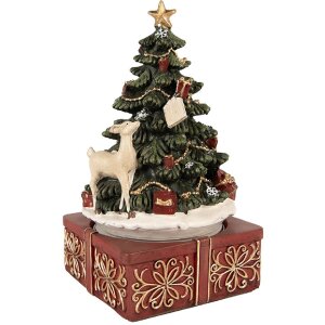 Clayre & Eef Muziekdoos Kerstboom Ø 11x19 cm