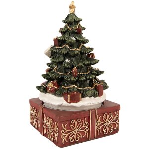 Clayre & Eef Muziekdoos Kerstboom Ø 11x19 cm