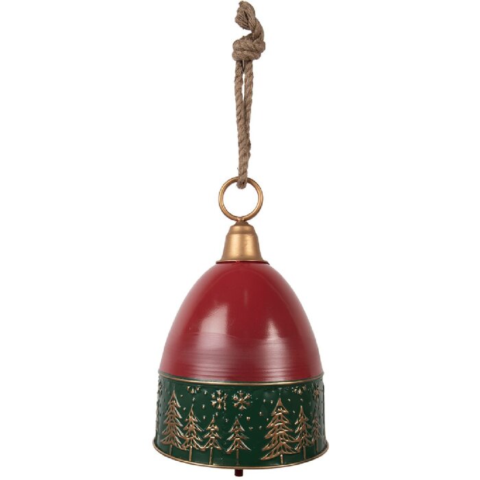 Clayre & Eef Decoratieve Deurbel Rood Groen Ø 26x38 cm