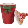 Clayre & Eef 6CE2227 Voorraadpot met deksel 16x14x27 cm