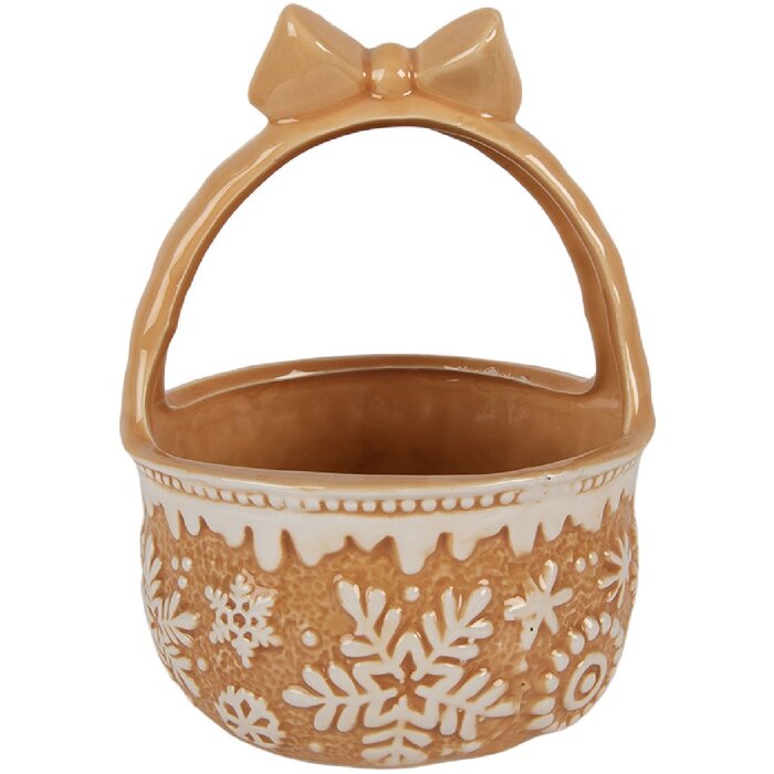 Clayre & Eef Mand Ø 15x21 cm Bruin-Beige Keramiek
