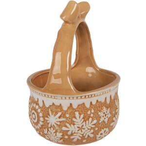 Clayre & Eef Mand Ø 15x21 cm Bruin-Beige Keramiek