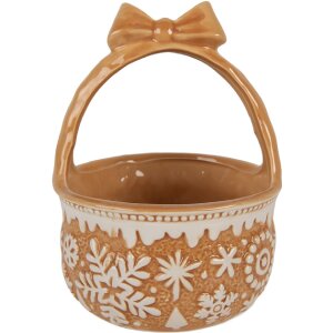 Clayre & Eef Mand Ø 15x21 cm Bruin-Beige Keramiek