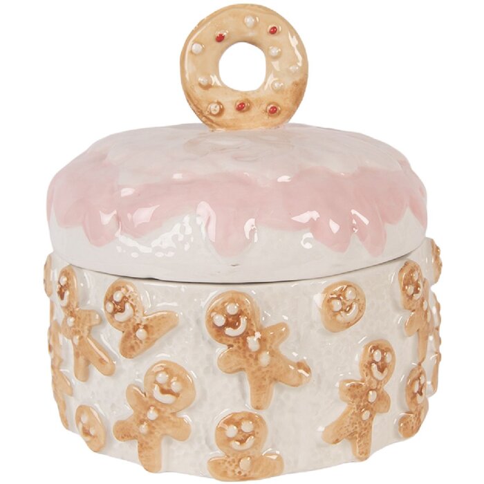 Clayre & Eef 6CE2232 Voorraadpot met deksel 18x18 cm Keramiek