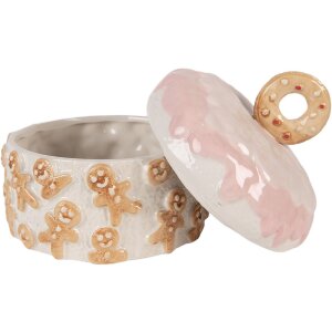 Clayre & Eef 6CE2232 Voorraadpot met deksel 18x18 cm Keramiek