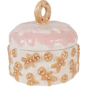 Clayre & Eef 6CE2232 Voorraadpot met deksel 18x18 cm Keramiek