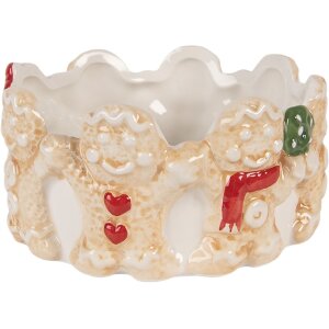 Clayre & Eef 6CE2233 Schaal 14x7 cm Keramiek Bruin Beige