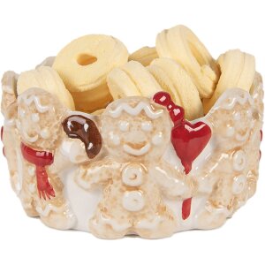 Clayre & Eef 6CE2233 Schaal 14x7 cm Keramiek Bruin Beige