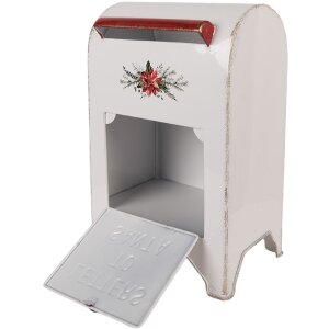 Clayre & Eef 6Y5914 Postkist 20x14x30 cm wit rood Landelijke Stijl