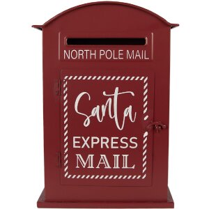 Clayre & Eef 6Y5915 Brievenbus 23x8x34 cm Rood Wit