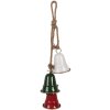 Clayre & Eef 6Y5917 Decoratieve Hanger Klokjes Rood Groen Wit 9x9x49 cm