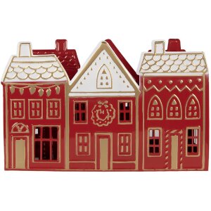Clayre & Eef 6Y5919 Kerzenhalter 38x13x25 cm rood-wit ijzer