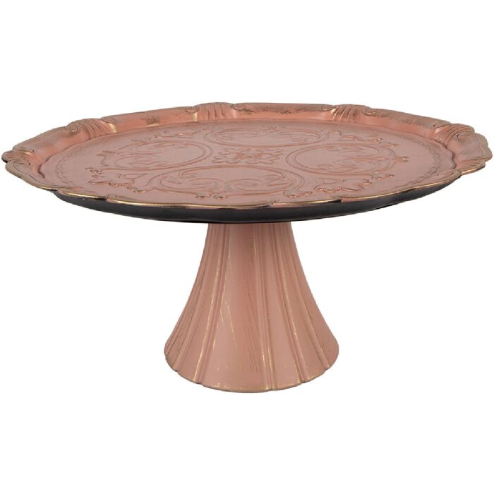 Clayre & Eef Taartplateau Roze Goud 32x15 cm