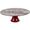 Clayre & Eef Taartplateau Ø 29x10 cm Wit-Rood