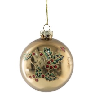 Clayre & Eef 6GL5134 Kerstbal Ø 8x8 cm Goudgroen