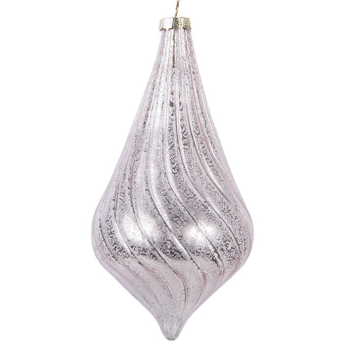 Clayre & Eef 6GL5147 Kerstbal Rosa 8x17 cm Glas