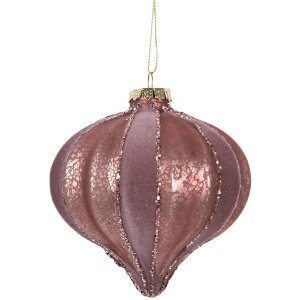 Clayre & Eef 6GL5157 Kerstbal Roze 10x10 cm