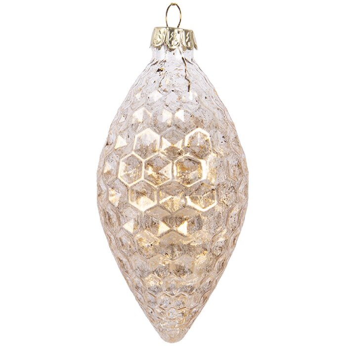 Clayre & Eef 6GL5166 Kerstbal Ø 6x12 cm goudkleurig