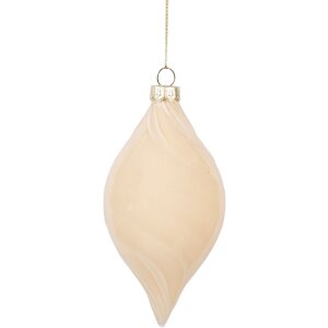 Clayre & Eef 6GL5169 Kerstbal Beige Ø 7x13 cm