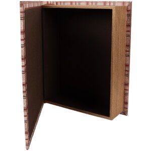 Clayre & Eef 6H2465 Dozen in Boekvorm 3-Delig Bruin/Rood