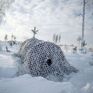 Buteo Photo Gear 3D-Bladeren Camouflagenet Sneeuw 2,4x3 m