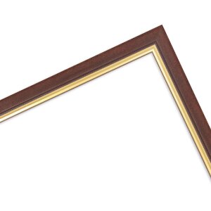 MendeFrames Houten Lijst H007 Kunstglas 42x59,4cm Notenhout Goud