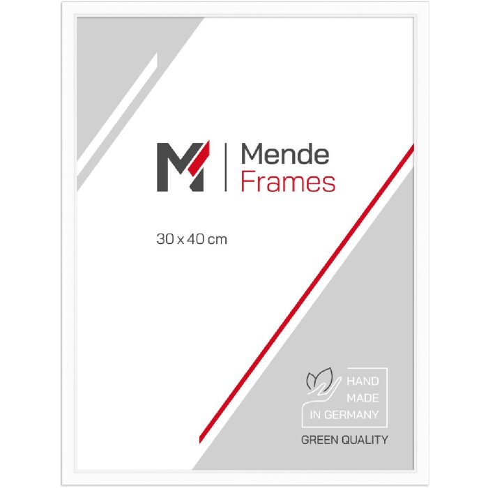 MendeFrames houten fotolijst wit 10x15 cm met museumsglas