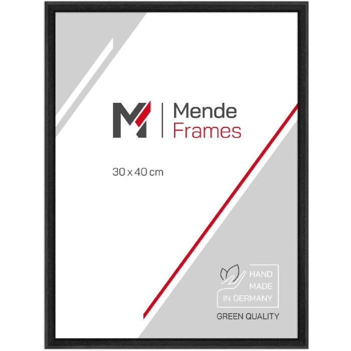 MendeFrames Houten Foto-lijst H011 Zwart 4,5x5,5 cm met Museumsglas