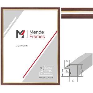 MendeFrames H007 Fotolijst Notenhout Gouden Rand