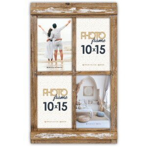 ZEP Houten Fotolijst Bregenz 4 Fotos 10x15 cm bruin RE446
