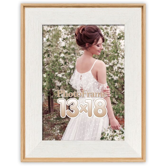 ZEP PS-lijst SIENA 30x40 cm wit met houtlook