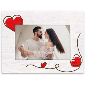 ZEP Houten Fotolijst Zoe Wit 10x15 cm Hartjes Liggend
