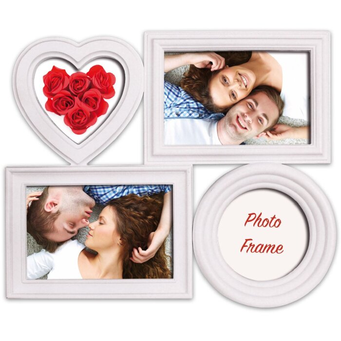 ZEP Fotogalerie Almada wit - Fotolijst voor 4 fotos 10x10 & 10x15 cm