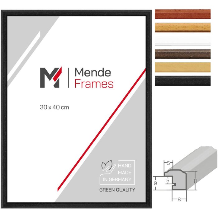 MendeFrames H011 Houten Fotolijst Massief Hout Diverse Maten Kleuren Glas