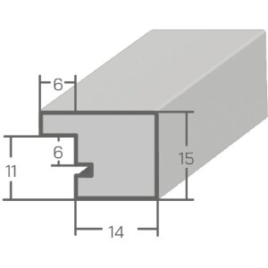 MendeFrames H14C houten fotolijst donker met worteldecor 20x40 cm antireflexglas
