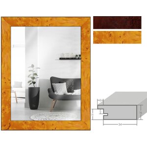 MendeFrames Wandspiegel H14E Wortelhoutdecor Licht &...