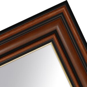 MendeFrames H017 wandspiegel nussbaum met goudrand 50x70 cm