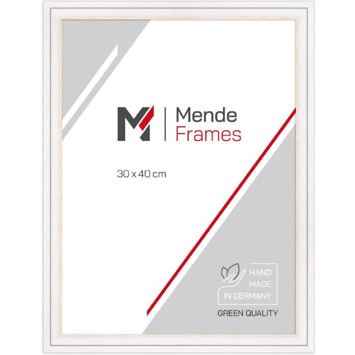 MendeFrames H025 Houten Fotolijst Wit 18x24 cm met Normaalglas