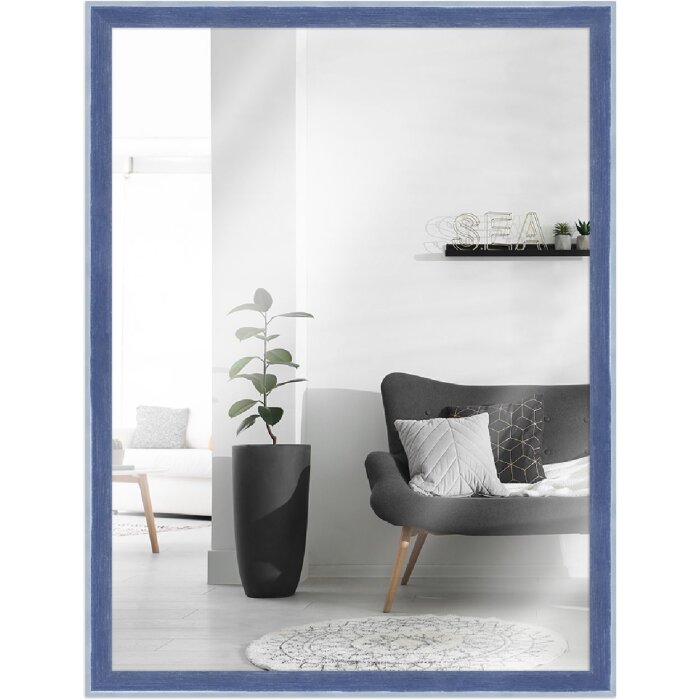 MendeFrames H080 Houten wandspiegel blauw 13x18 cm