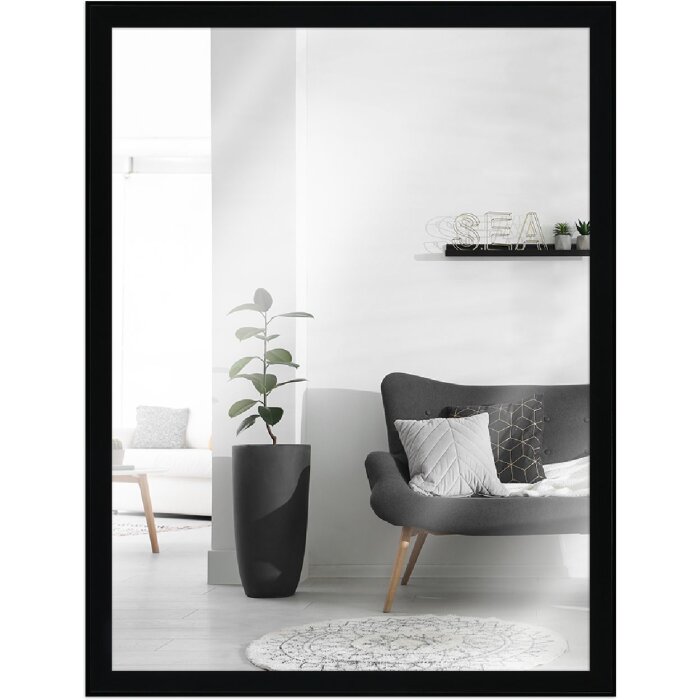 MendeFrames H080 Houten wandspiegel zwart 15x21 cm