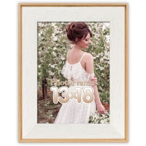 ZEP Fotolijst Siena Houtlook Wit/Natuur 10x15-30x40cm Helder Glas