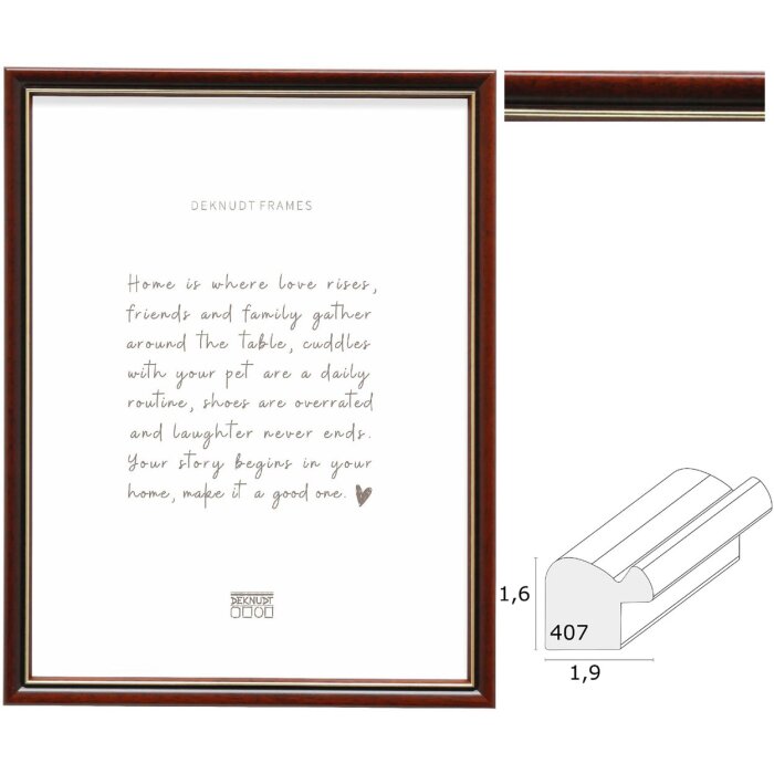 Deknudt S407H2 Bruine Houten Fotolijst Helder Glas 10x15-30x40 cm